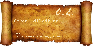 Ocker Lóránt névjegykártya