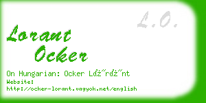 lorant ocker business card